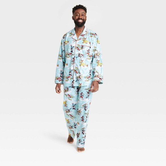 Disney Other - Men's Disney 100 Mickey Mouse & Friends 2pc Pajama Set, Blue, Size M, NWT